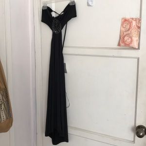 Black Sexy Long Dress with open back ❤️
